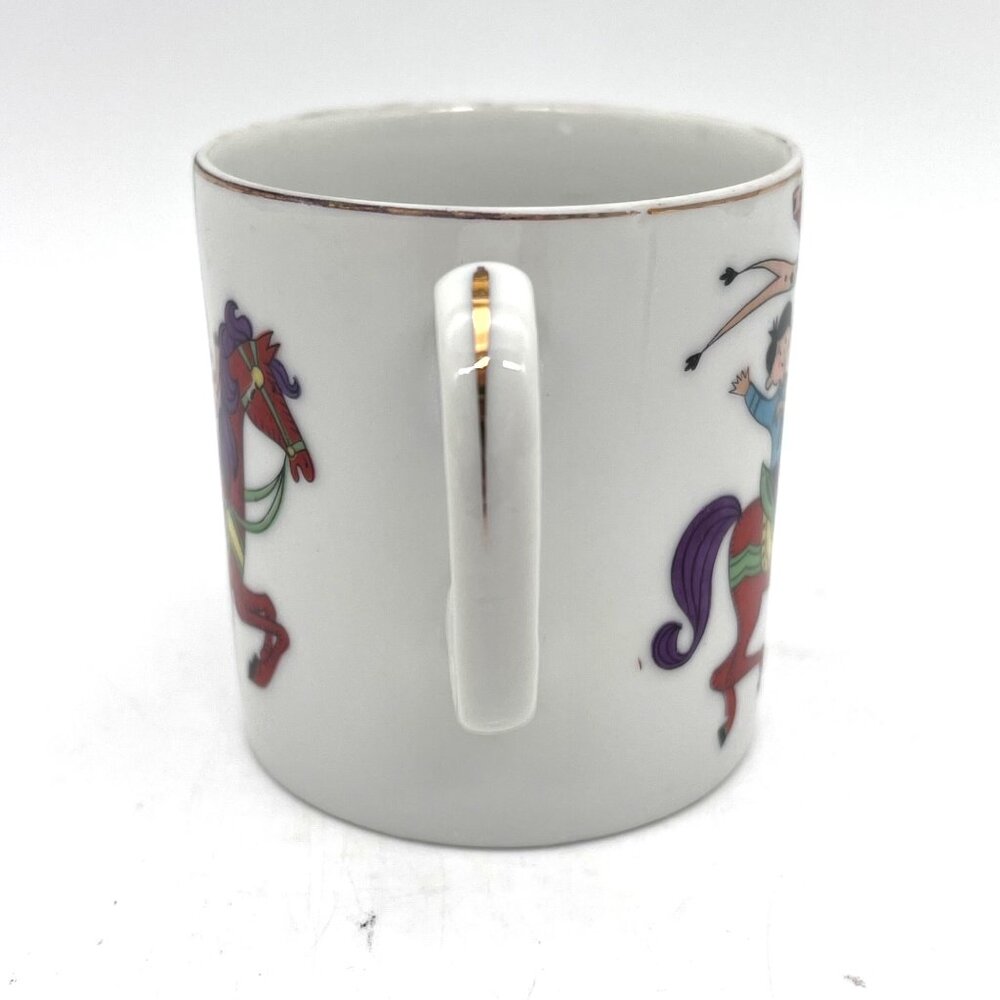Vintage Lefton China Porcelain Childs Cup Carousel Horse Design 3397C Boy Girl - Picture 6 of 9